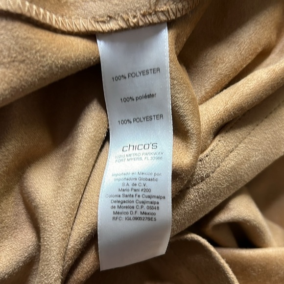 Chico’s Faux Suede Trench Coat Tan - Picture 6 of 7